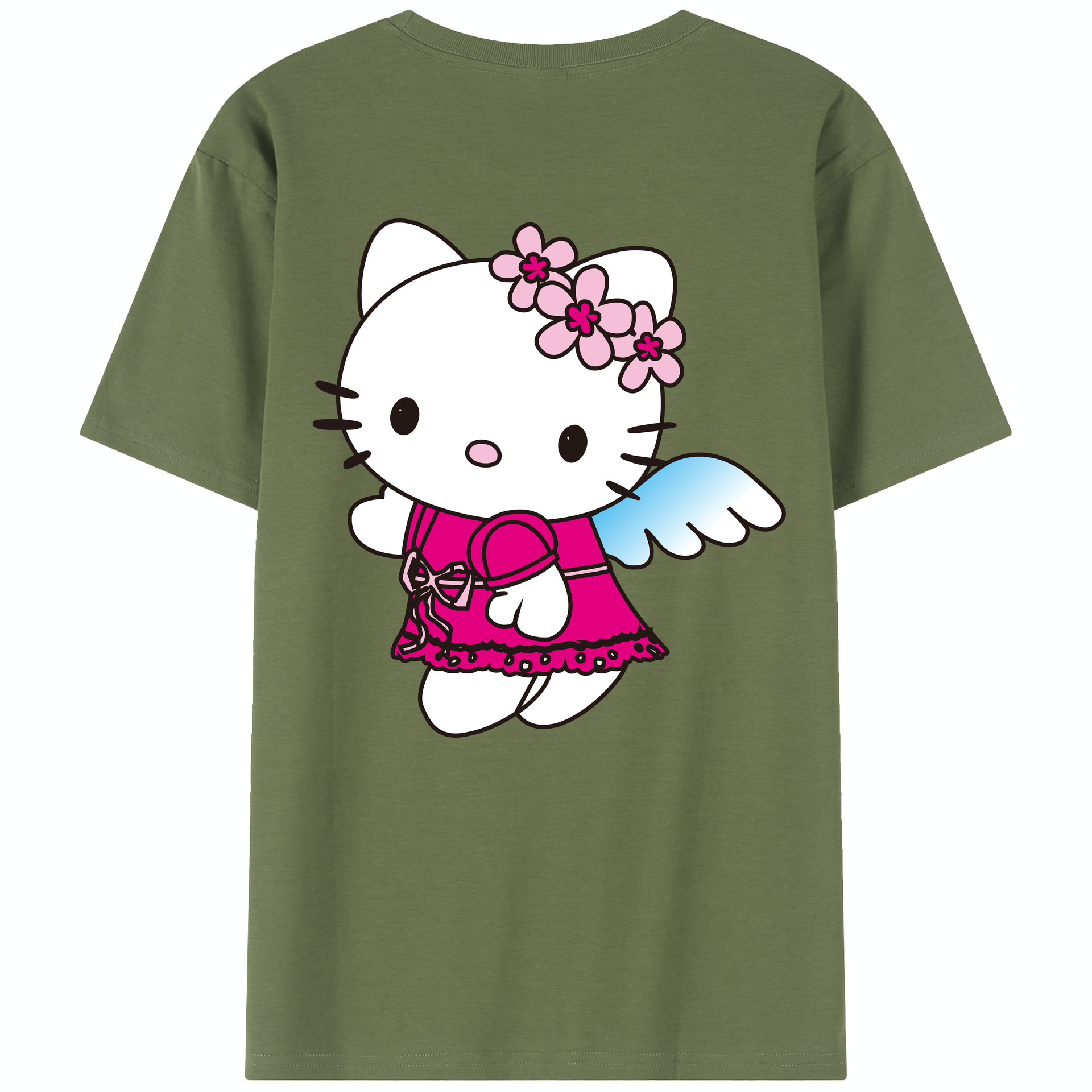 （画像用） Hello Kitty ハローキティ 綿100％半袖Tシャツ（背面プリント）